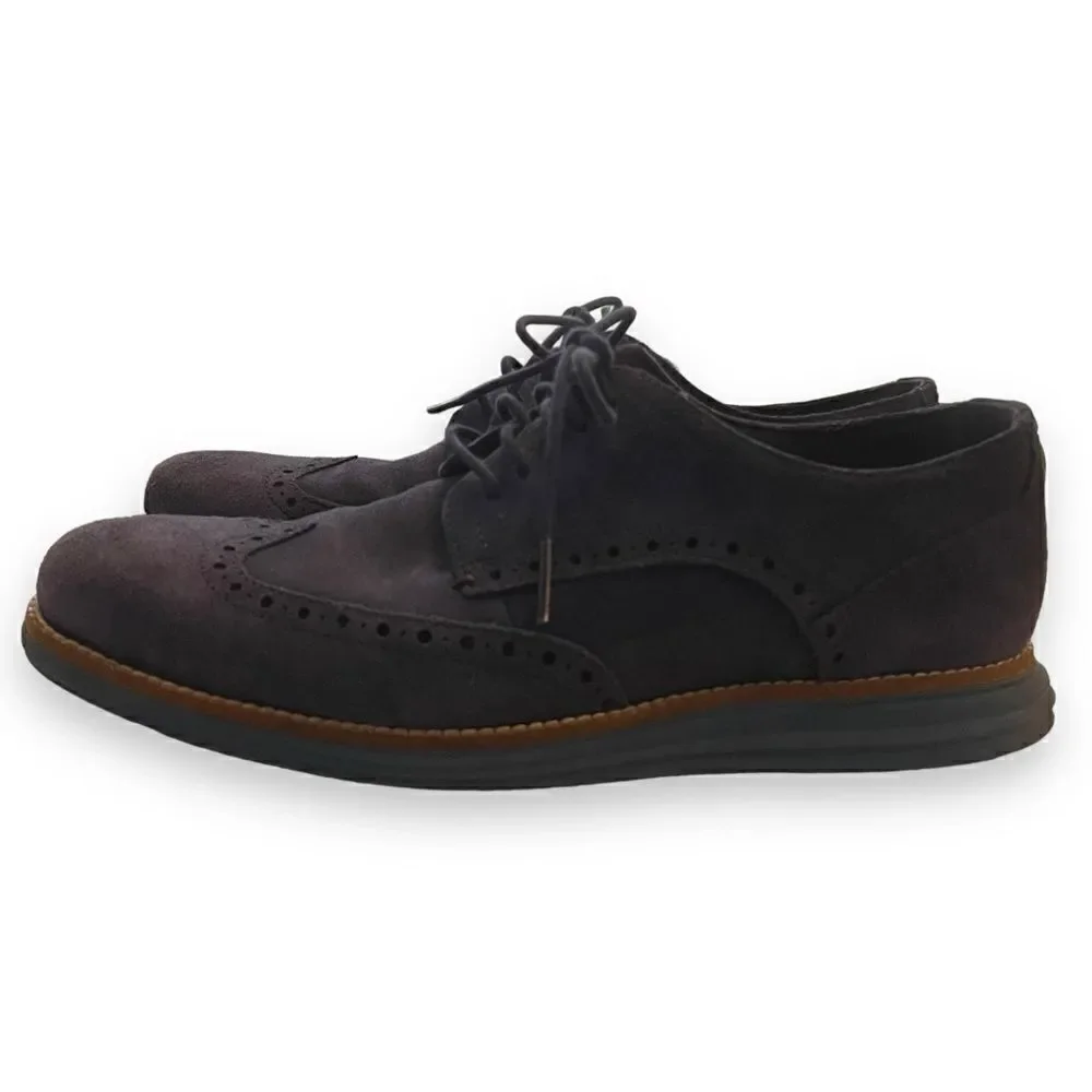 Cole Haan Navy Blue Zerogrand Wingtip Oxfords